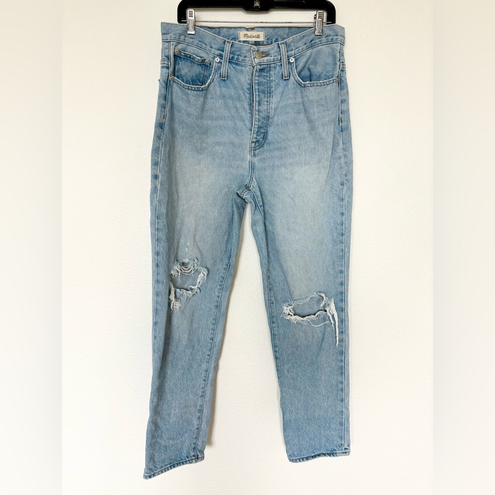 Madewell Jeans Distressed Full Length Classic Straight Size 30 Hartsville Denim - Picture 2 of 10
